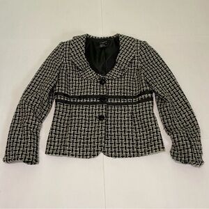 Sandro  Women's Black and White Tweed Jacket